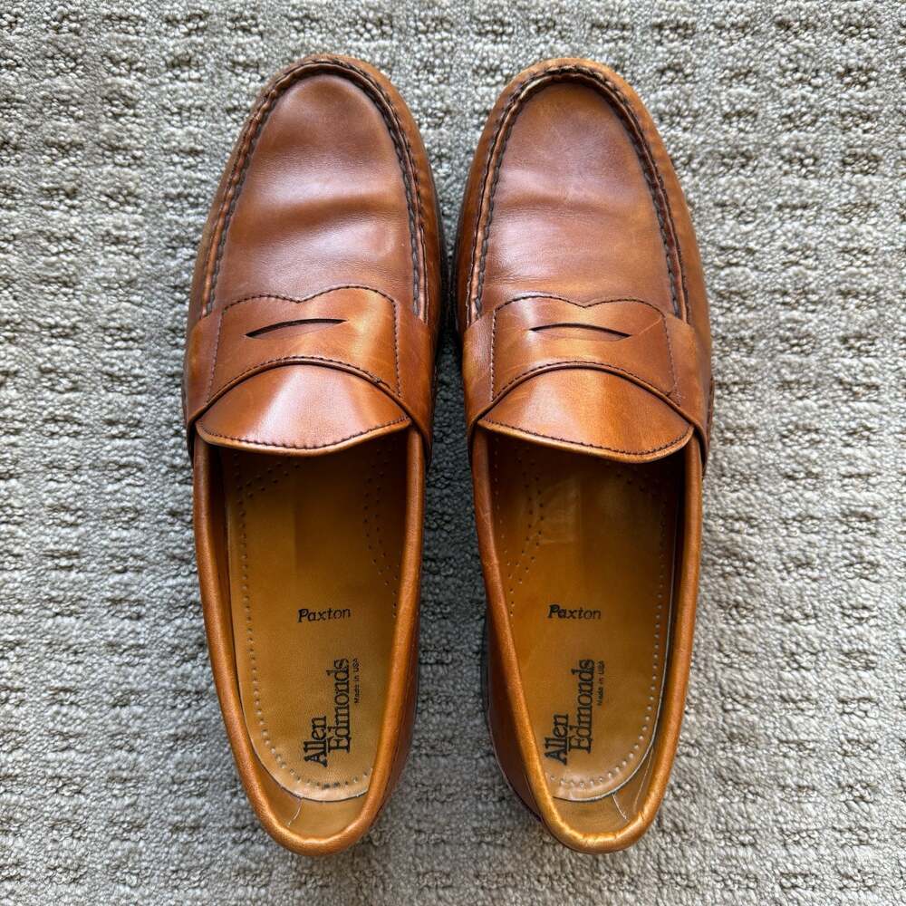 Allen Edmonds Paxton Tan Leather Penny Loafers Size 9.5 D